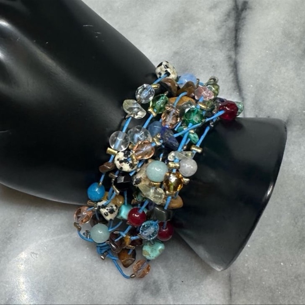 Multicolor Genuine Stone Beaded Bracelet